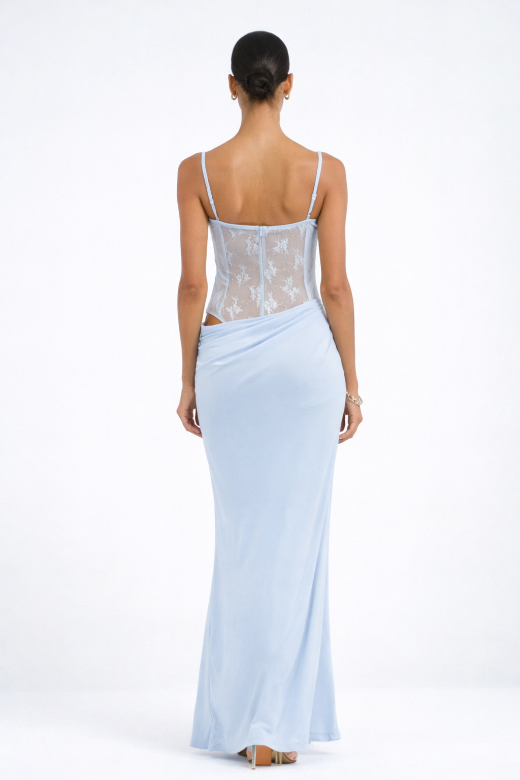 Lace Detail Backless Dress