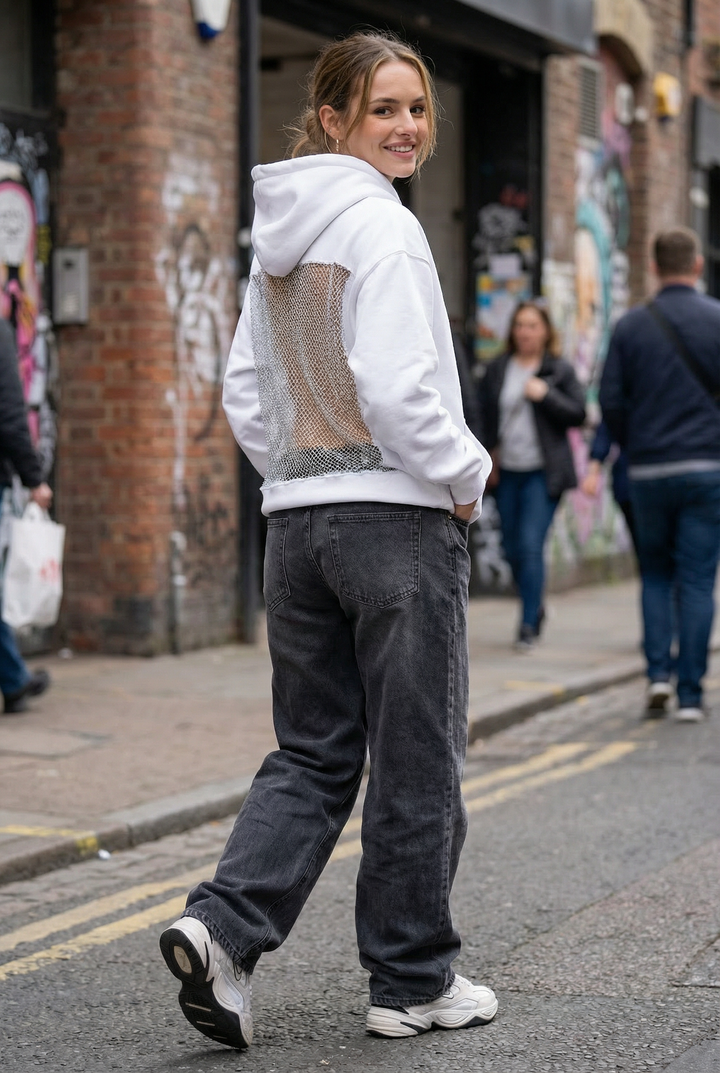 Statement Mesh Back Hoodie